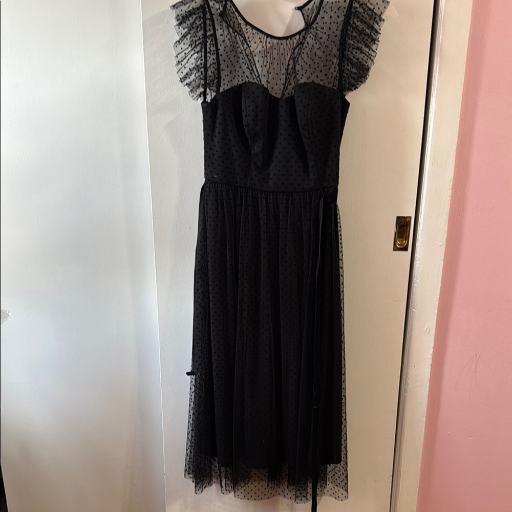 JW Jason Wu Elegant Black Polka Dot Dress